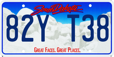 SD license plate 82YT38
