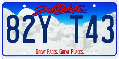 SD license plate 82YT43