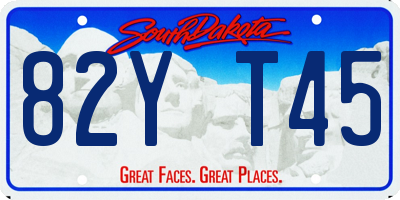 SD license plate 82YT45