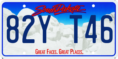 SD license plate 82YT46