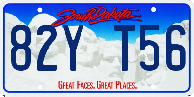 SD license plate 82YT56