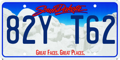 SD license plate 82YT62