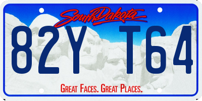 SD license plate 82YT64