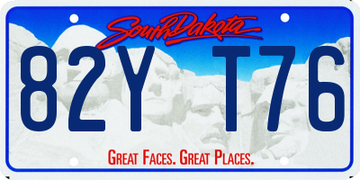 SD license plate 82YT76