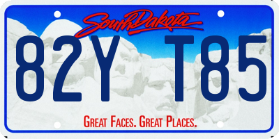 SD license plate 82YT85