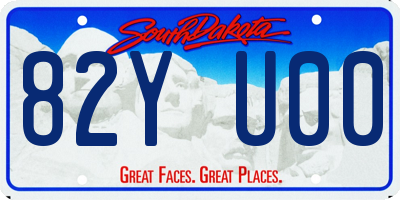 SD license plate 82YU00