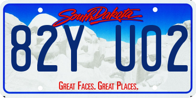 SD license plate 82YU02