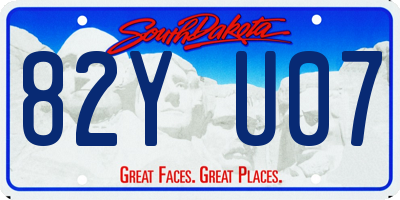 SD license plate 82YU07