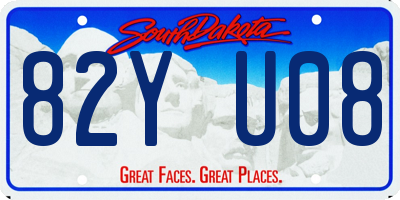 SD license plate 82YU08