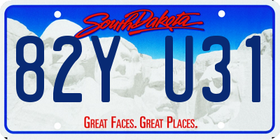 SD license plate 82YU31