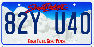 SD license plate 82YU40