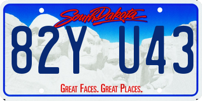 SD license plate 82YU43