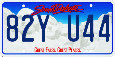 SD license plate 82YU44