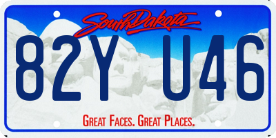 SD license plate 82YU46