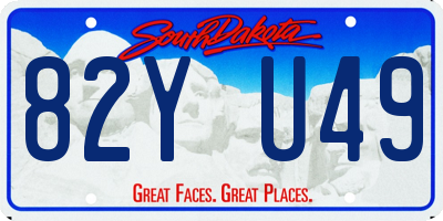 SD license plate 82YU49