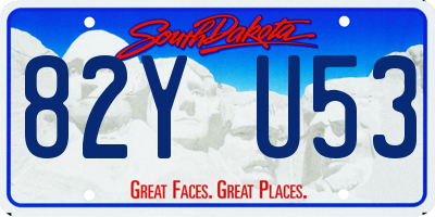 SD license plate 82YU53