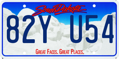 SD license plate 82YU54