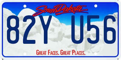 SD license plate 82YU56