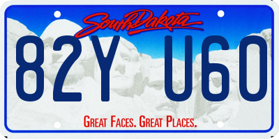SD license plate 82YU60