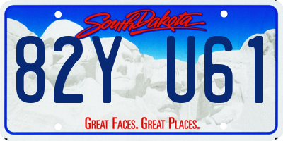 SD license plate 82YU61