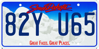 SD license plate 82YU65