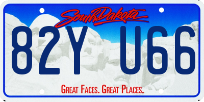 SD license plate 82YU66