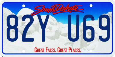 SD license plate 82YU69