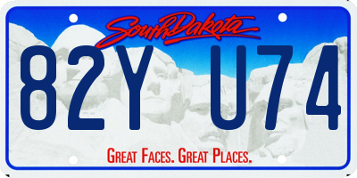 SD license plate 82YU74
