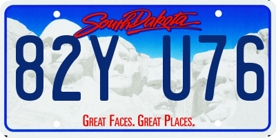 SD license plate 82YU76
