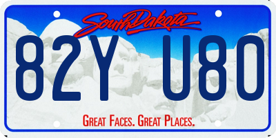 SD license plate 82YU80