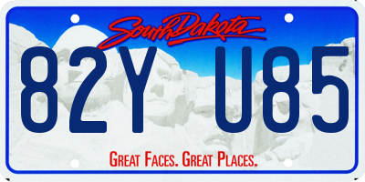 SD license plate 82YU85