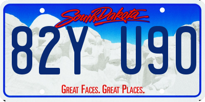 SD license plate 82YU90
