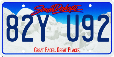 SD license plate 82YU92