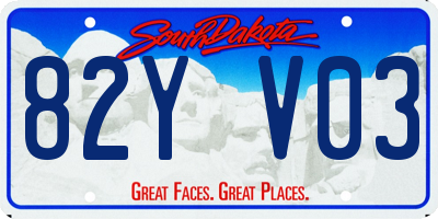 SD license plate 82YV03