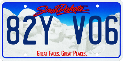 SD license plate 82YV06