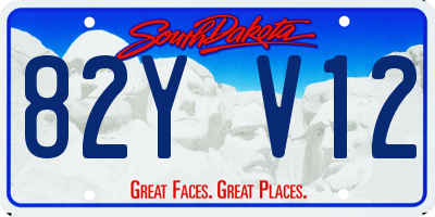 SD license plate 82YV12