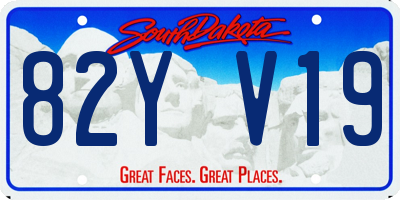 SD license plate 82YV19