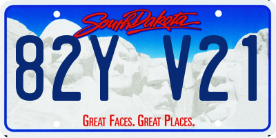 SD license plate 82YV21