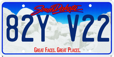 SD license plate 82YV22