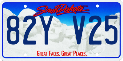 SD license plate 82YV25