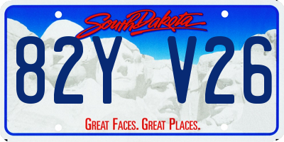 SD license plate 82YV26