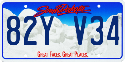 SD license plate 82YV34