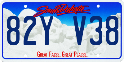 SD license plate 82YV38
