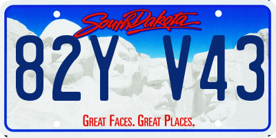 SD license plate 82YV43