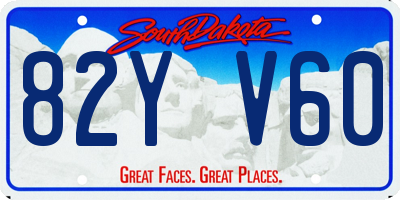 SD license plate 82YV60