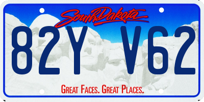 SD license plate 82YV62