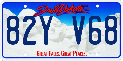 SD license plate 82YV68
