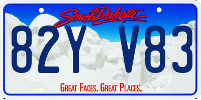 SD license plate 82YV83