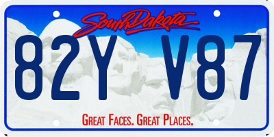 SD license plate 82YV87