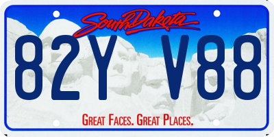 SD license plate 82YV88